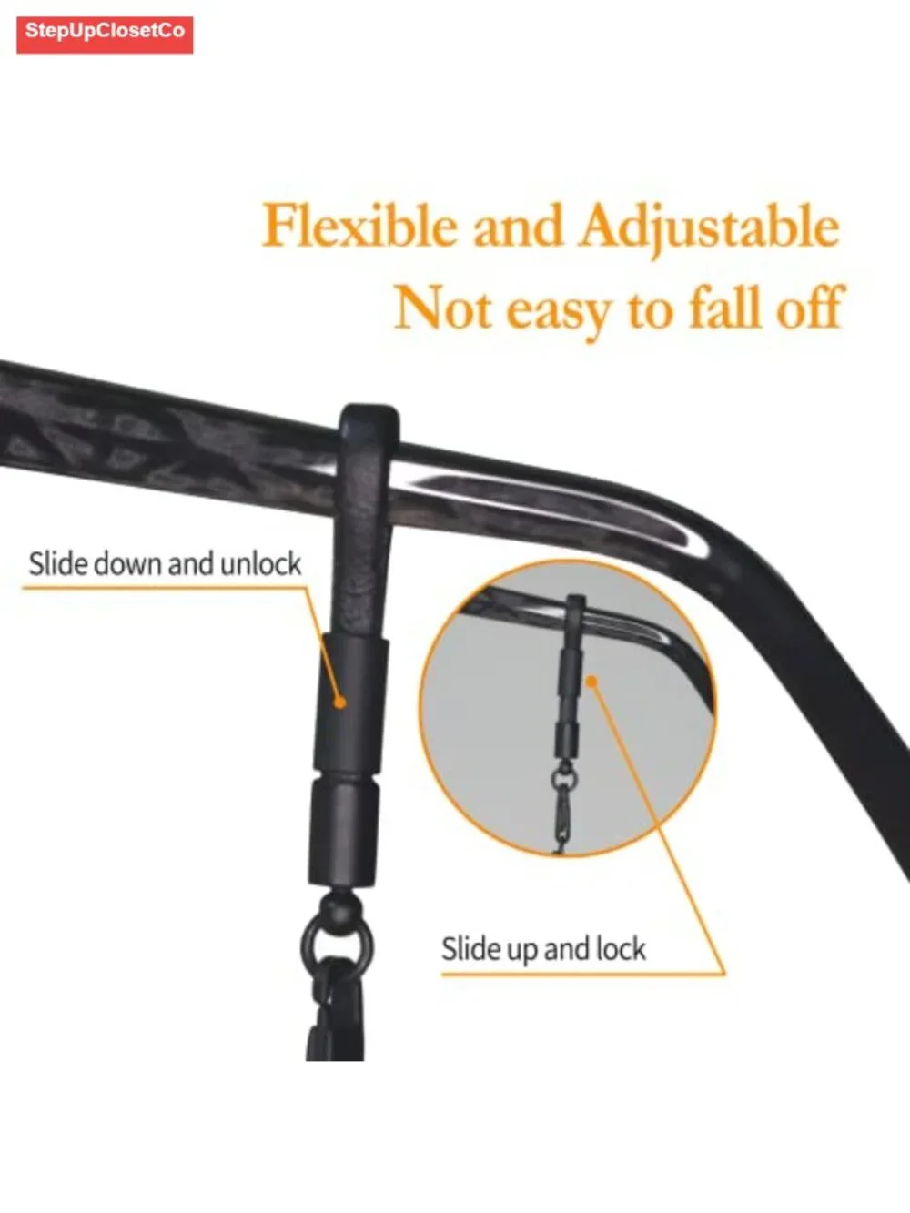 Leather Eyeglasses Strap & Eyewear Chain with Dual Connectors, Adjustable